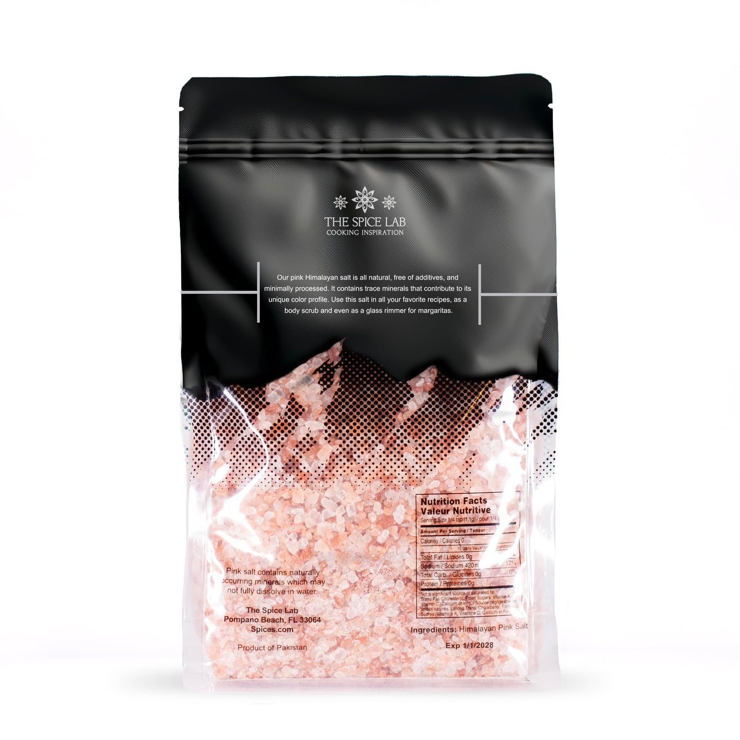 The Spice Lab Himalayan Salt - Coarse 2.2 Lb / 1 Kilo - Pink Himalayan Salt is Nutrient and Mineral Dense for Health - Gourmet Pure Crystal - Kosher & Natural Certified
