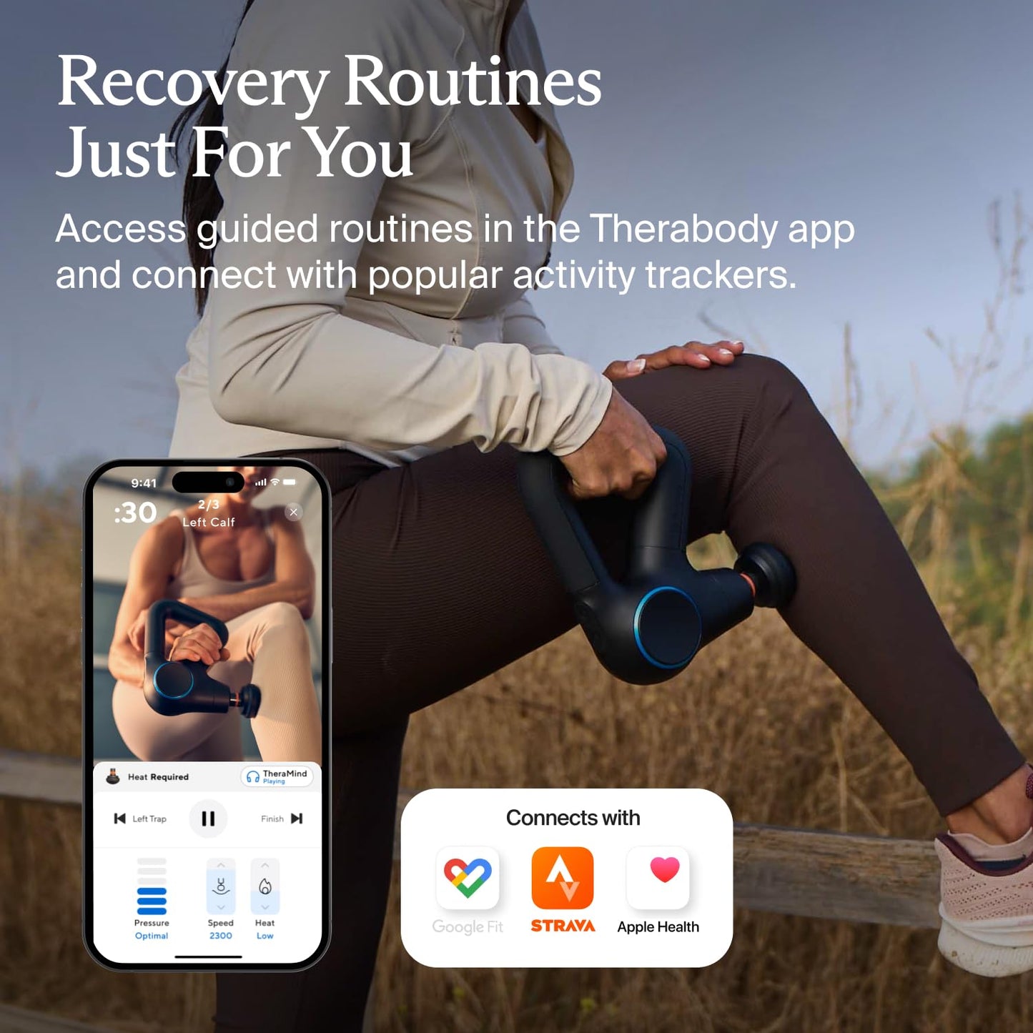 TheraGun Prime Plus Heated, Powerful Massage Gun for Enhanced Warm-Up & Workout Recovery - Quiet Deep Tissue Massager for Body and Back Pain Relief - Leg & Back Massager with Heat (Prime Plus)