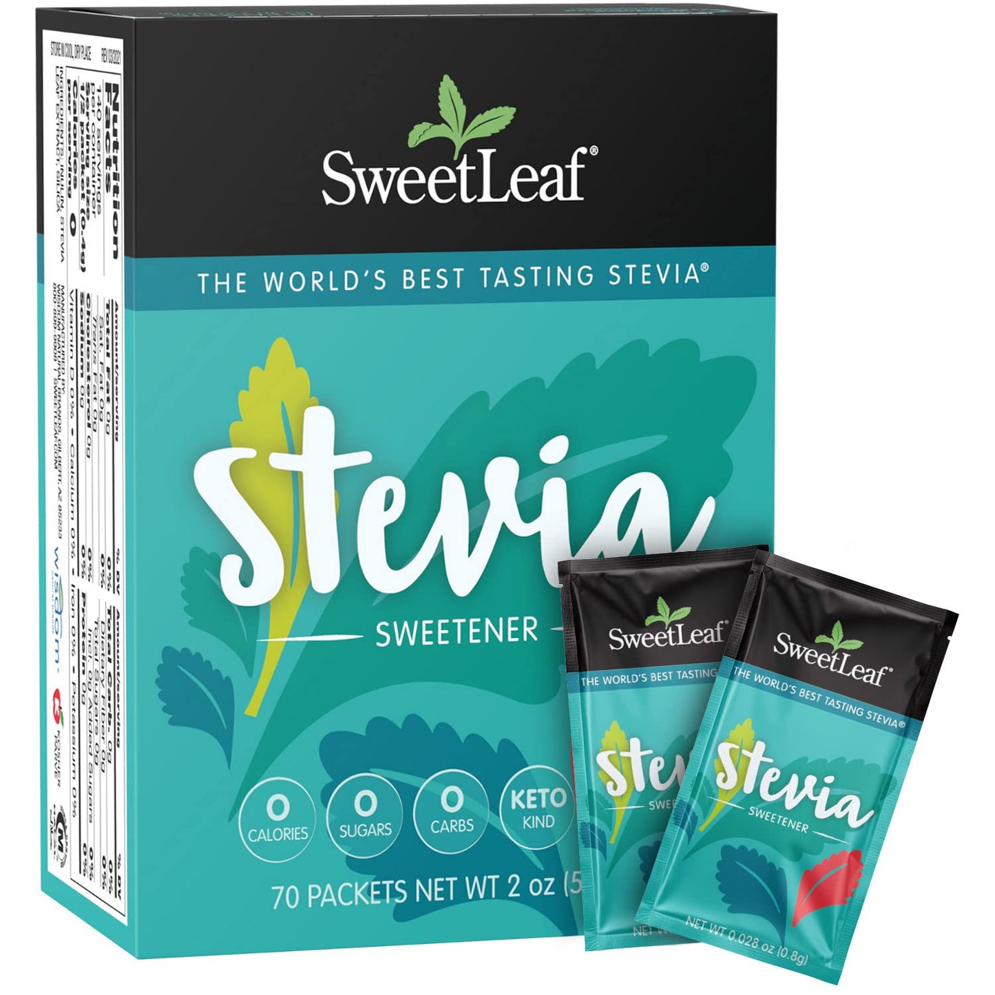 Sweetleaf 100% Pure Stevia - 1 Box (72 packets)