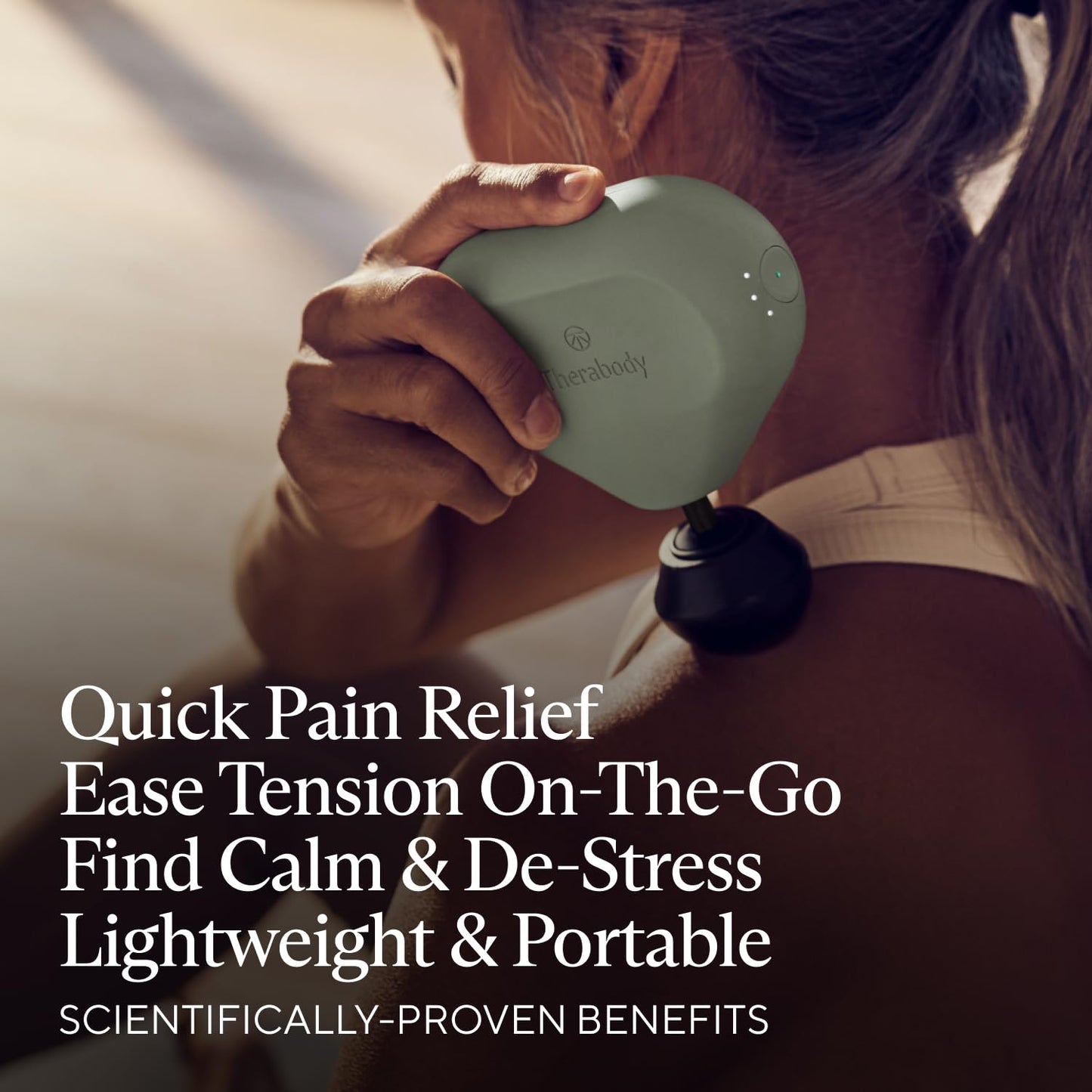 TheraGun Mini Handheld Electric Massage Gun - Compact Deep Tissue Treatment for Any Athlete On The Go - Portable Percussion Massager with QuietForce Technology (Green - 2.0)