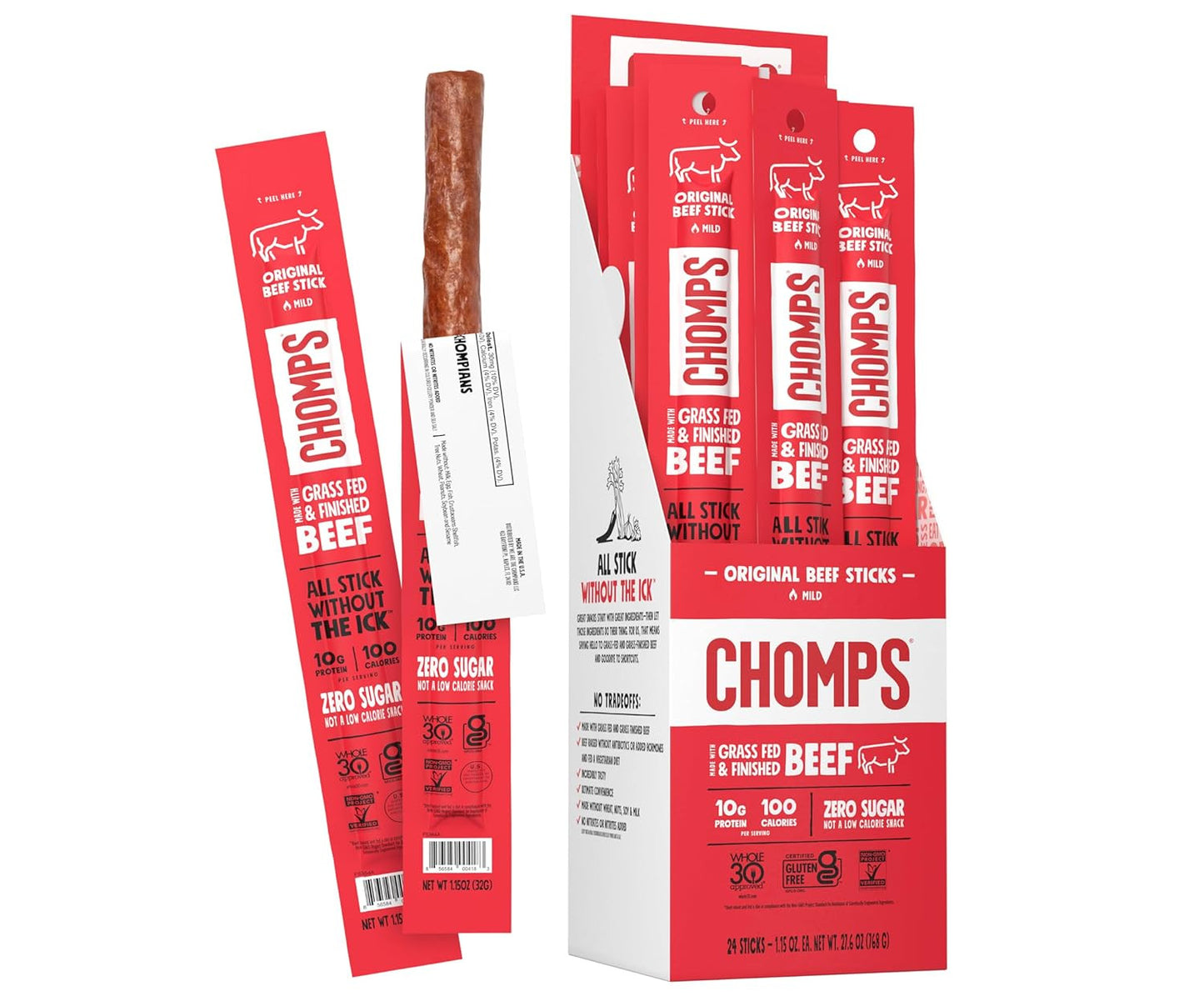 Chomps Beef Jerky Snack - 1 Stick