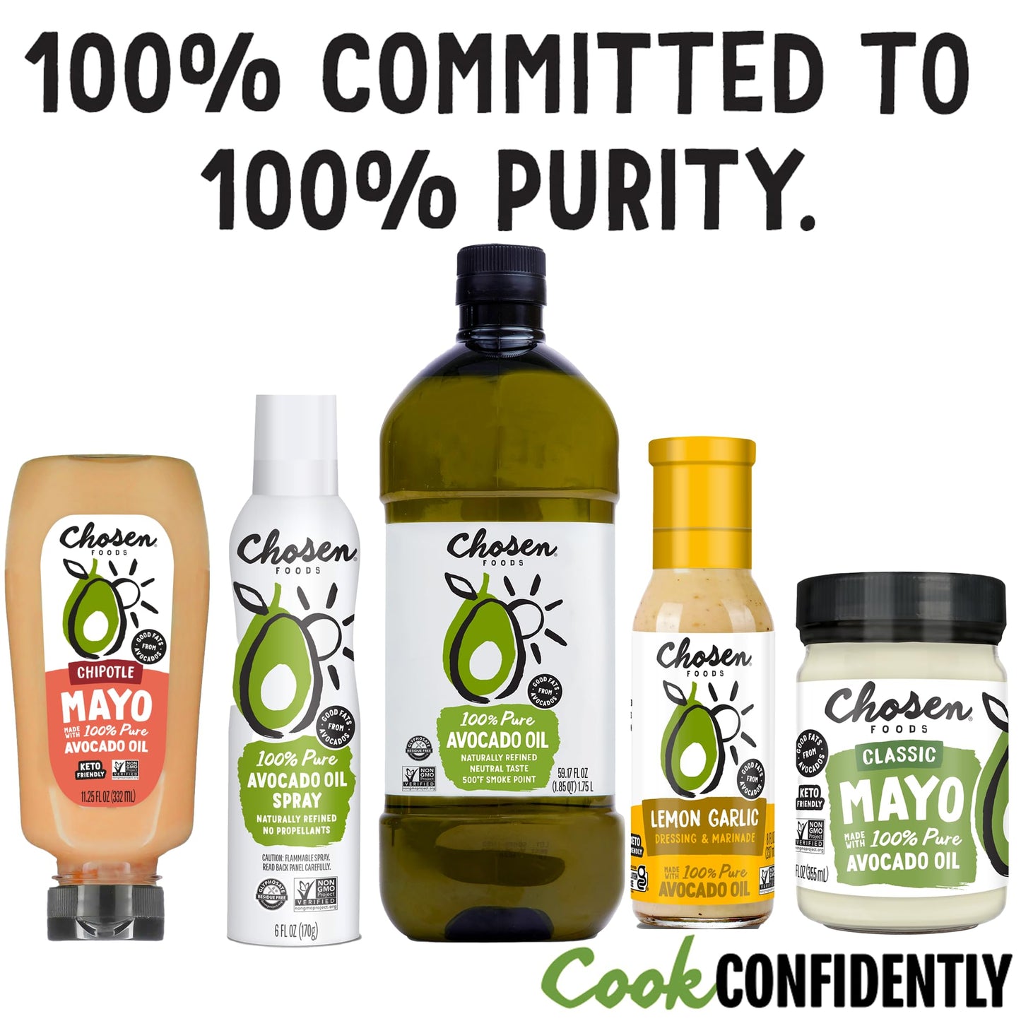 Chosen Foods 100% Pure Avocado Oil Spray, Keto and Paleo Diet Friendly, Kosher Cooking Spray for Baking, High-Heat Cooking and Frying (6 oz)
