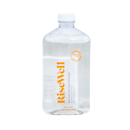 RiseWell Balancing Mouthwash - pH Balancing Alkaline Alcohol Free Mouthwash - Dentist Developed Dry Mouth Rinse and Breath Freshener - Natural, SLS-Free - Fresh Cool Breath - Wild Mint, 16 Oz