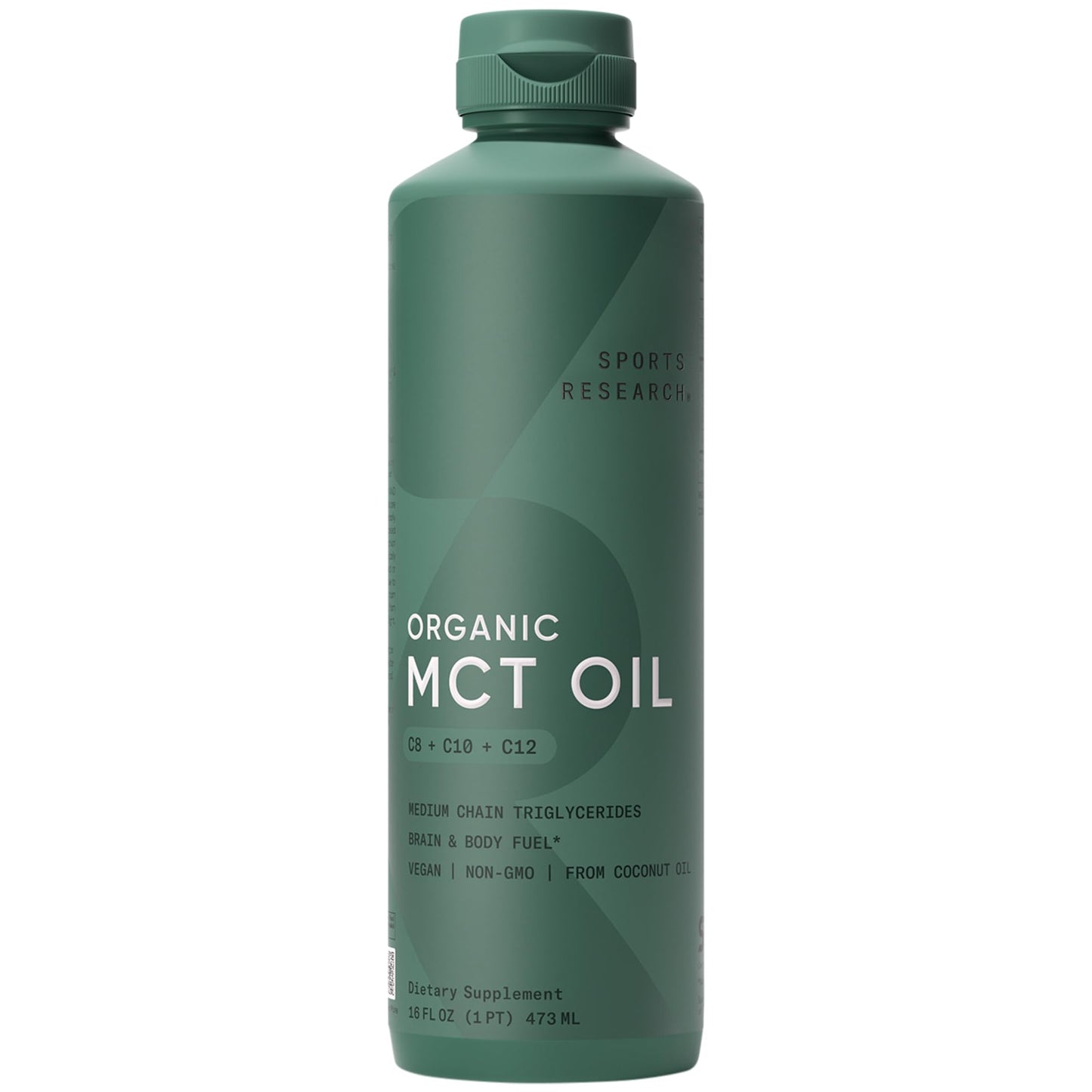 Sports Research® Organic Coconut MCT Oil, 16oz (Unflavored)
