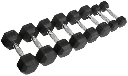 Fitvids Rubber Encased Hex Dumbbell, Set Including 5, 10, 15, 20LB Pairs