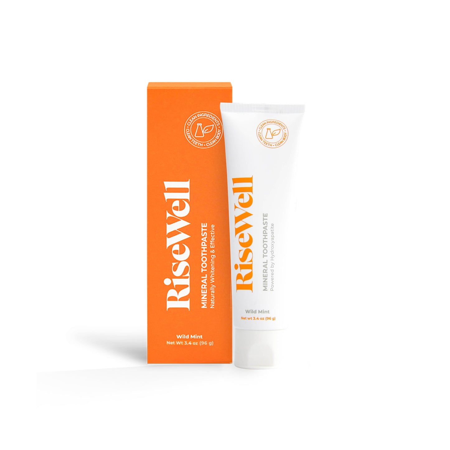 RiseWell Mineral Toothpaste - All Natural Toothpaste with Hydroxyapatite - Made in the USA, Natural SLS-Free Toothpastes - for a Stronger and Healthier Teeth, Wild Mint, 3.4 Oz