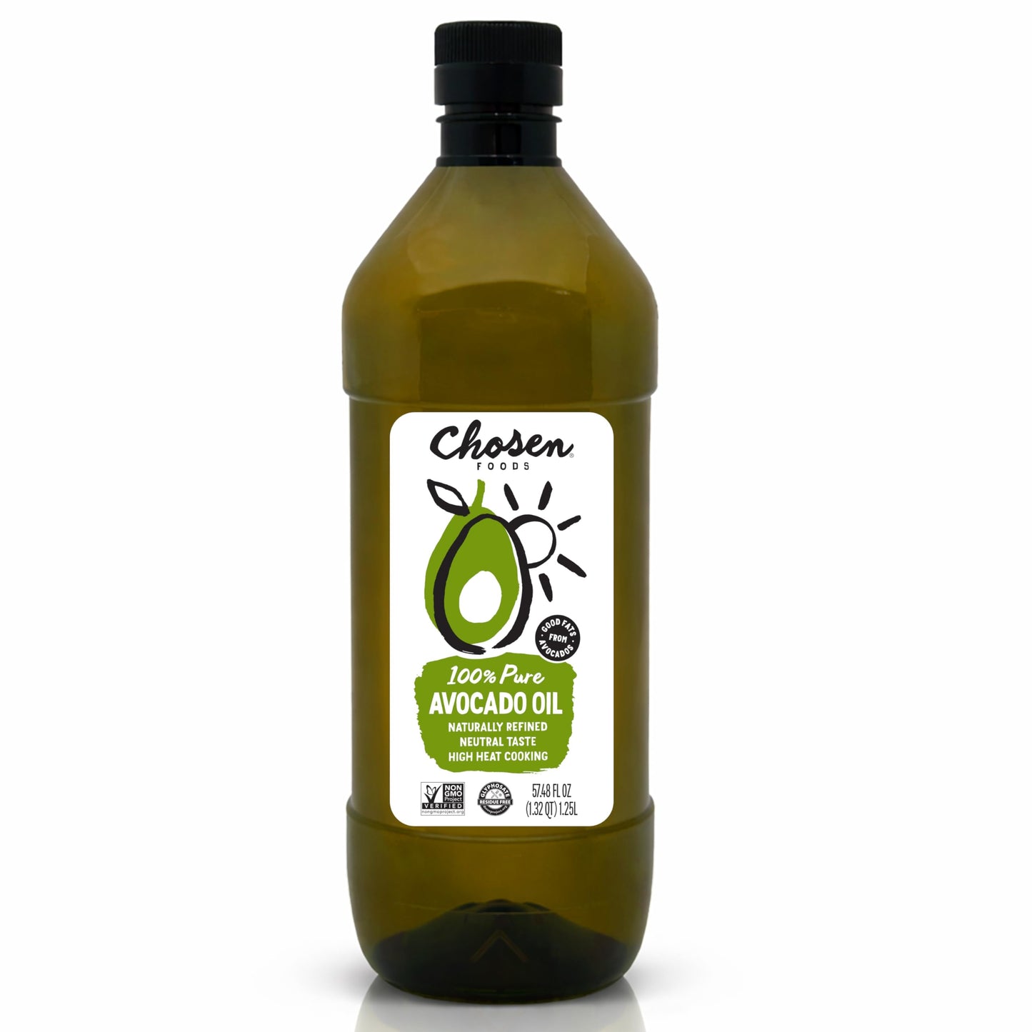 Chosen Foods Avocado Oil, 1.25 Liter - All Purpose Cooking Oil made from 100% pure avocados - Non-GMO, Gluten-Free, Keto Friendly - 42.3 Fl Oz (Pack Of 1)