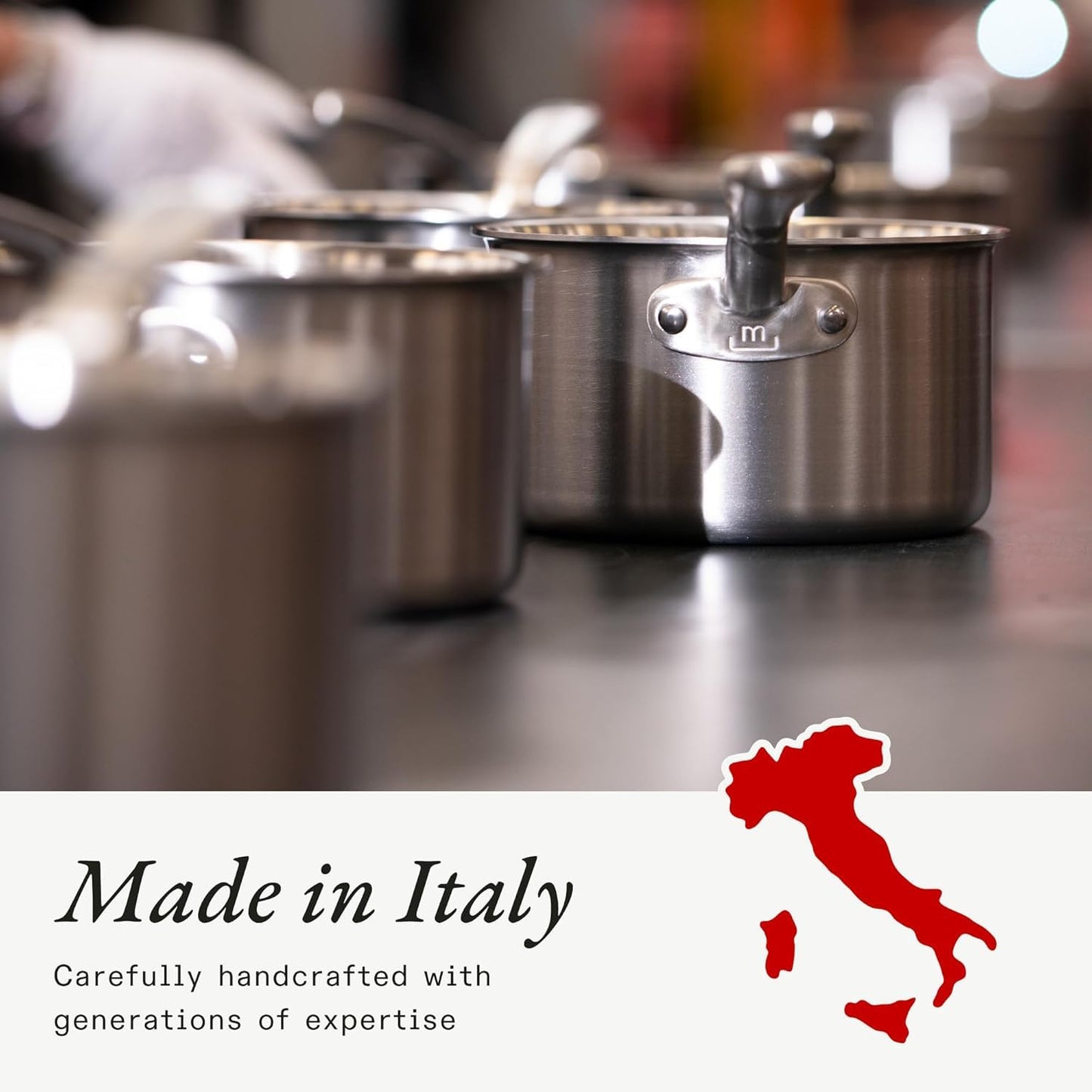 Made In Cookware - 3-Piece (Includes 8",10",12") Stainless Frying Pan Set - 5 Ply Stainless Clad - Professional Cookware - Crafted in Italy - Induction Compatible