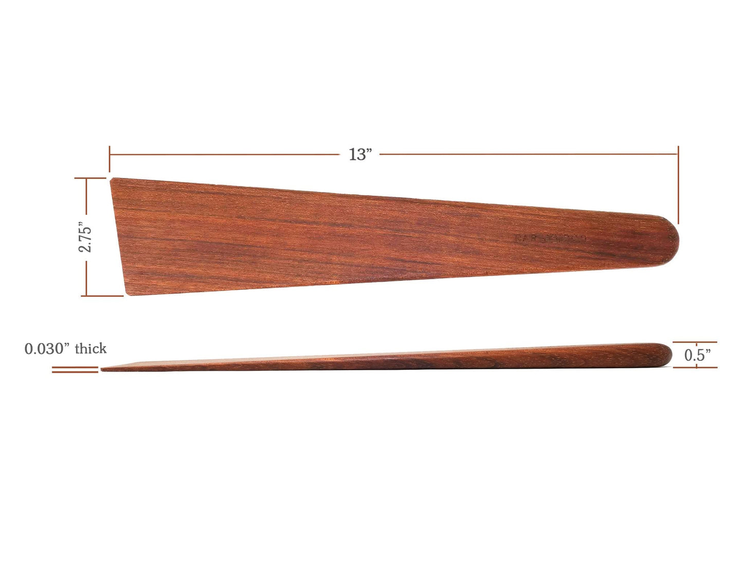 Earlywood 13 inch Handmade Wood Cooking Utensil for Kitchen, Multi-Purpose Scraper and Egg Turner, Cast Iron Scraper and Saute Spatula - Made in USA - Jatoba