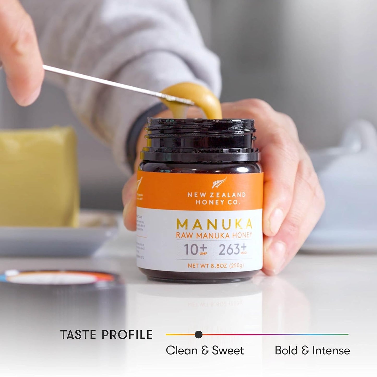 New Zealand Honey Co. Raw Manuka Honey UMF 10+ | MGO 263+ | UMF Certified Monofloral New Zealand Honey for Daily Wellness, Family, Skin Care & Dogs - 8.8oz / 250g
