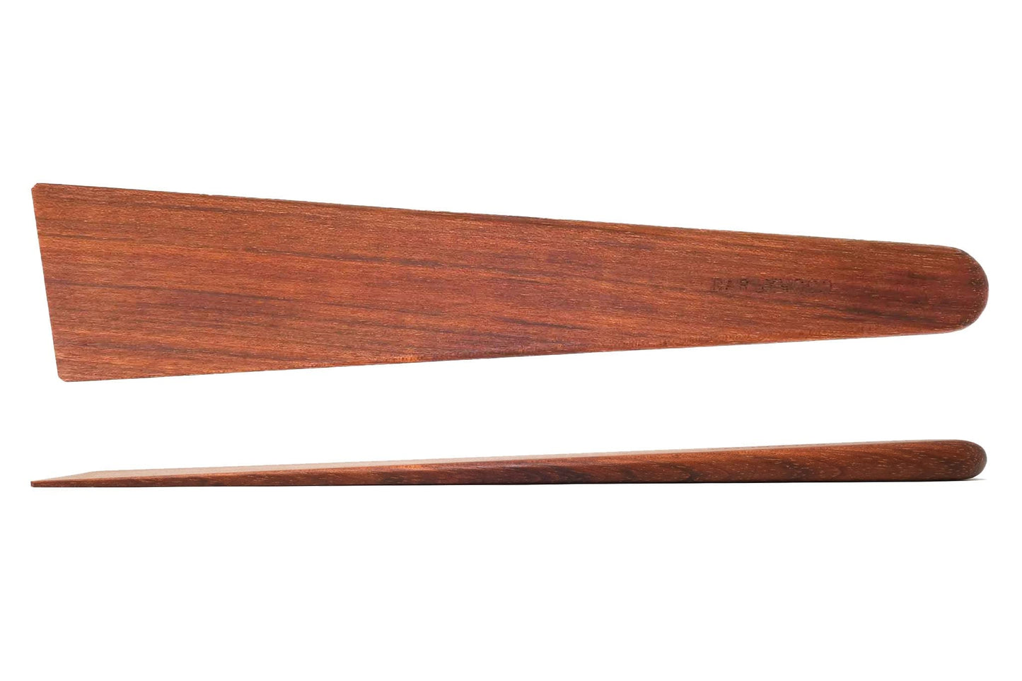 Earlywood 13 inch Handmade Wood Cooking Utensil for Kitchen, Multi-Purpose Scraper and Egg Turner, Cast Iron Scraper and Saute Spatula - Made in USA - Jatoba