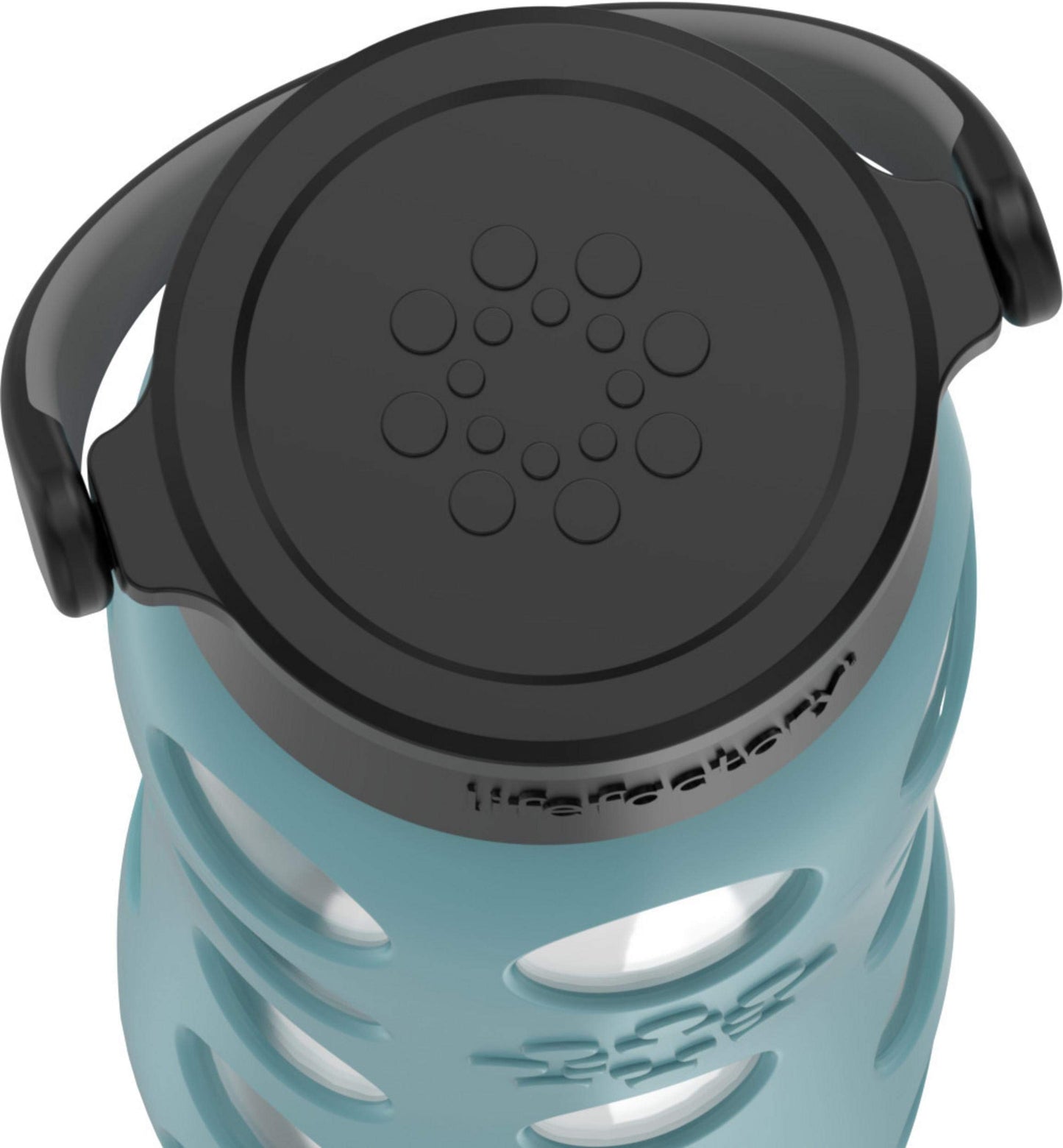 Lifefactory 22 oz Glass Water Bottle with Classic Chug Cap, Aqua Teal