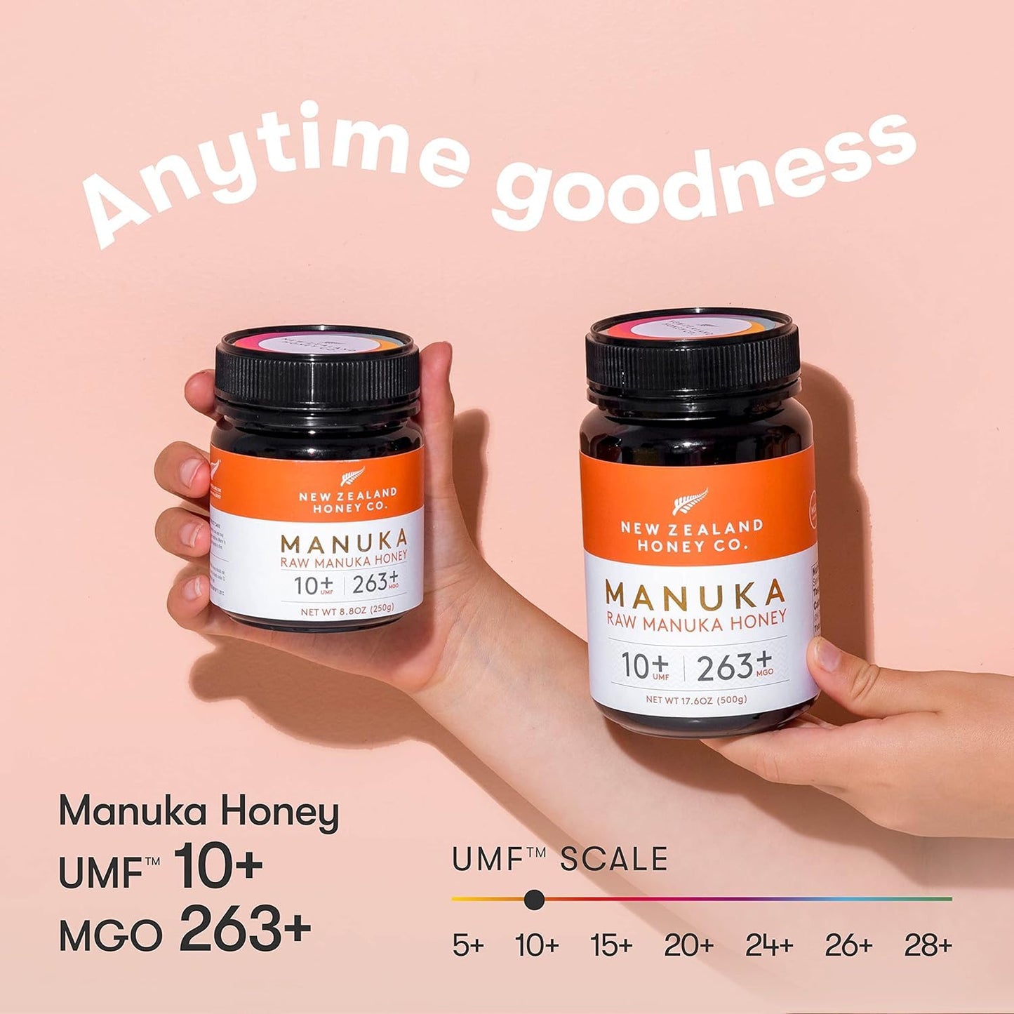 New Zealand Honey Co. Raw Manuka Honey UMF 10+ | MGO 263+ | UMF Certified Monofloral New Zealand Honey for Daily Wellness, Family, Skin Care & Dogs - 8.8oz / 250g
