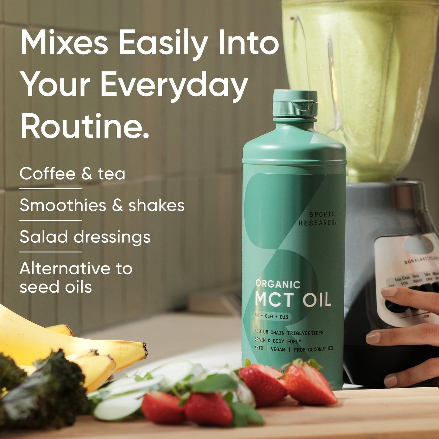 Sports Research® Organic Coconut MCT Oil, 16oz (Unflavored)