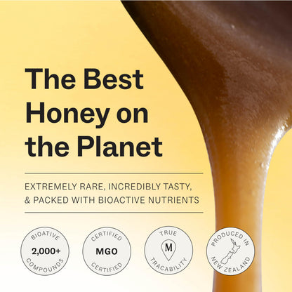 Manukora Raw Manuka Honey, MGO 200+, New Zealand Honey, Non-GMO, Traceable from Hive to Hand, Daily Wellness Support - 250g (8.82 Oz)