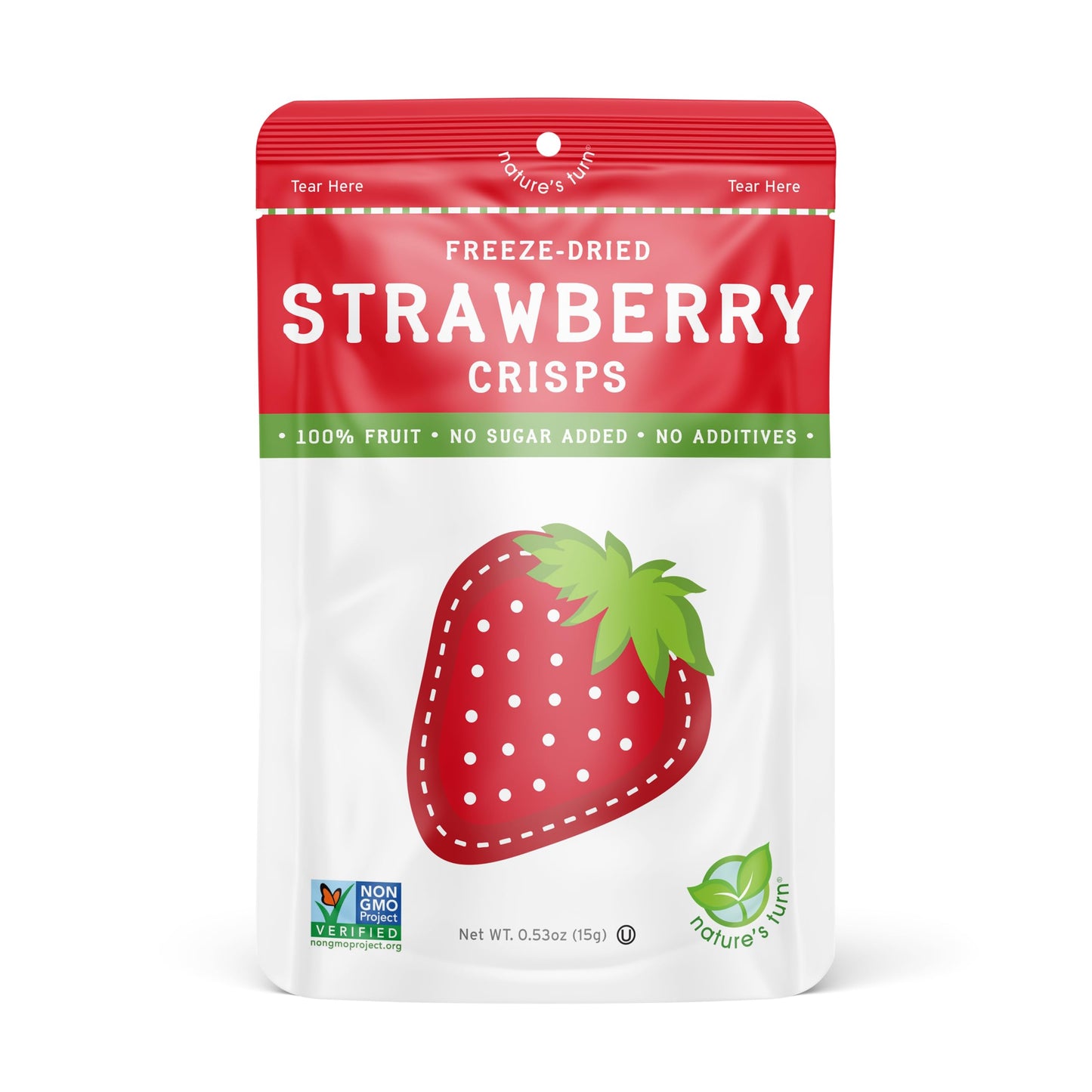 Nature's Turn Freeze-Dried Fruit Crisps; Strawberry, 12 Bags (0.53oz Each)