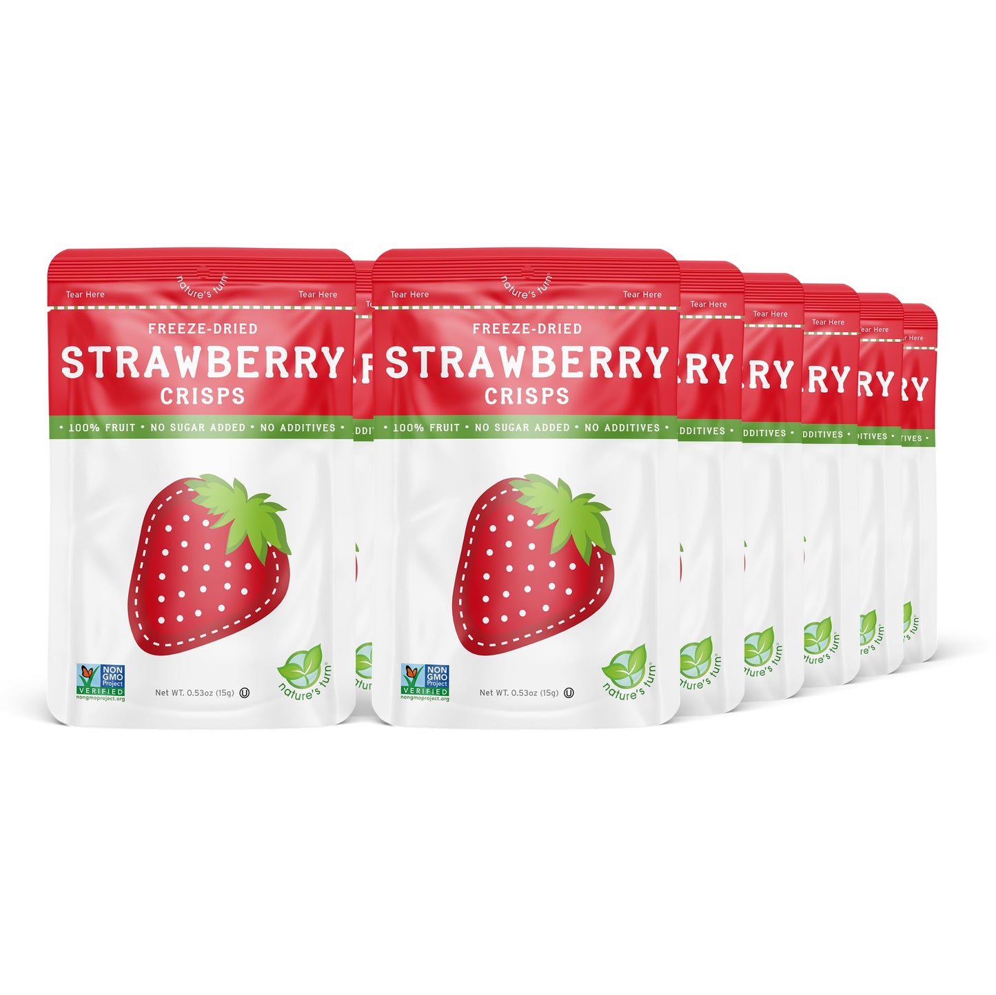 Nature's Turn Freeze-Dried Fruit Crisps; Strawberry, 12 Bags (0.53oz Each)