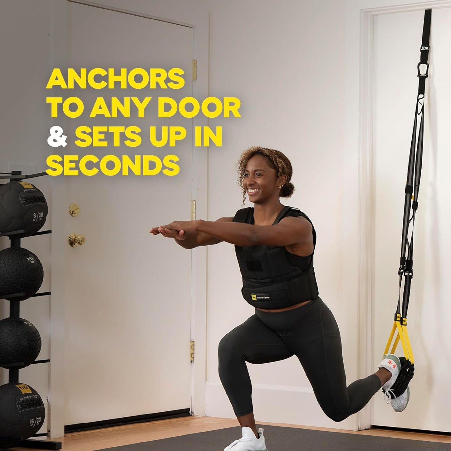 TRX All-in-One Suspension Training System for Weight Training, Cardio, Cross-Training & Resistance Training, Full-Body Workouts for Home, Travel, and Outdoors, Includes Indoor & Outdoor Anchor System