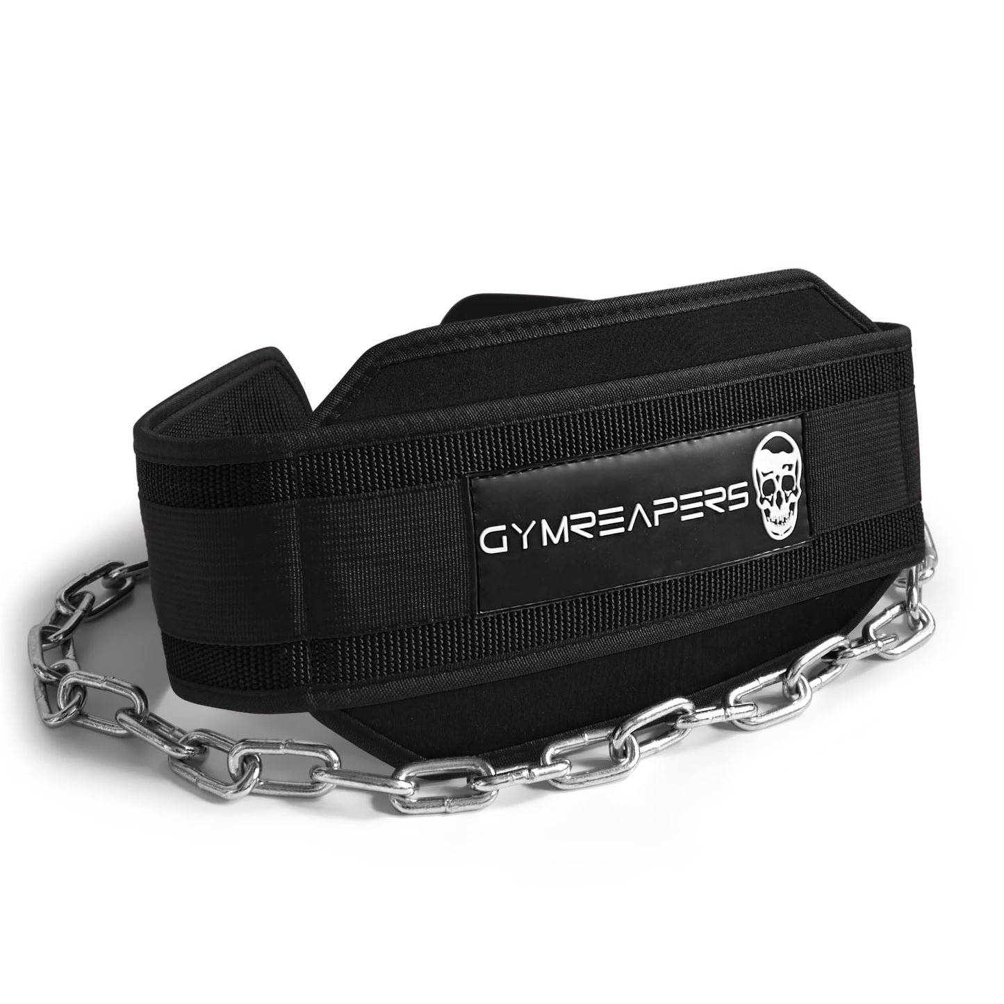 Gymreapers Dip Belt With Chain For Weightlifting, Pull Ups, Dips - Heavy Duty Steel Chain For Added Weight Training (Black)