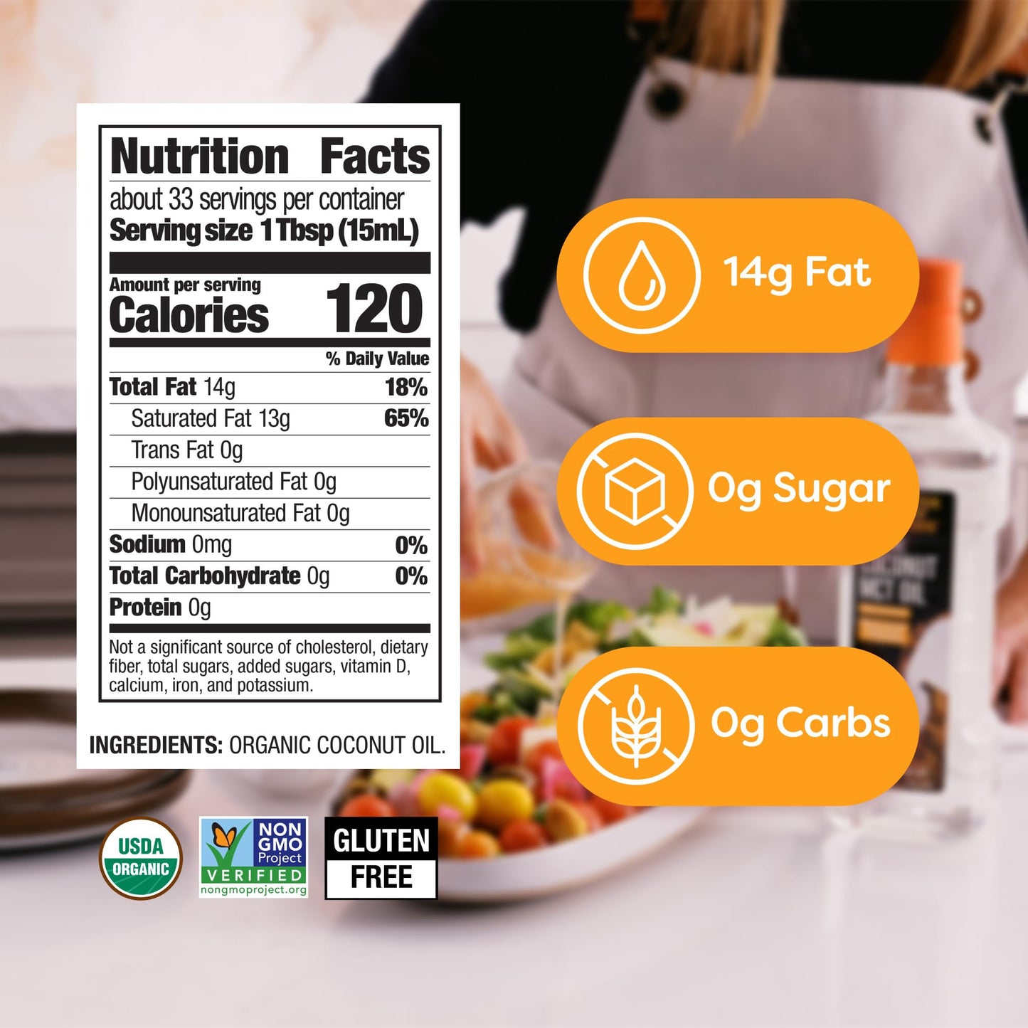 BetterBody Foods Organic Coconut MCT Oil - Energy Boosting- Keto-Friendly - C8 & C10 - Gluten Free - 16.9 oz
