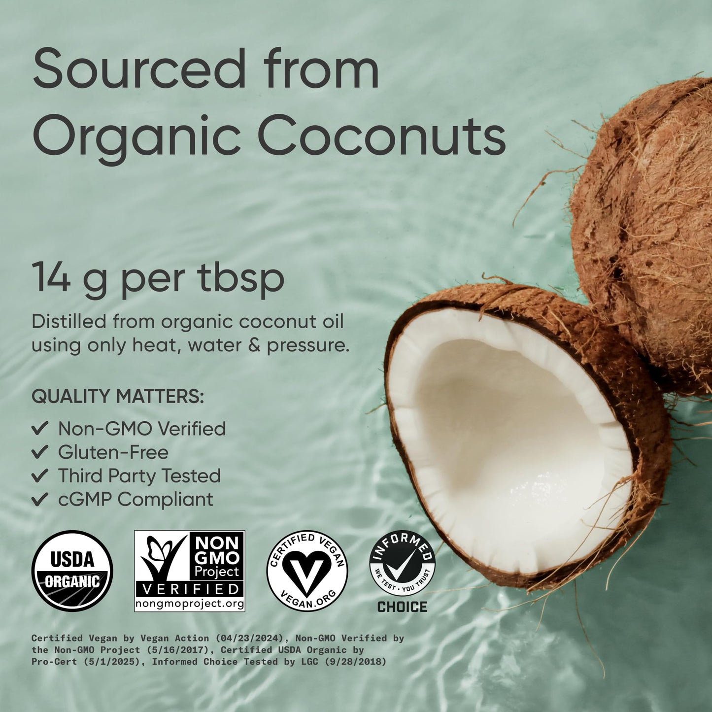 Sports Research® Organic Coconut MCT Oil, 16oz (Unflavored)