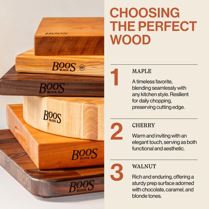 John Boos R-Board Series Rectangular Wooden Maple Cutting Board 24”x18” – 1.5” Thick, 18-lb Reversible Butcher Block with Edge-Grain & Finger Grips – Made in the USA