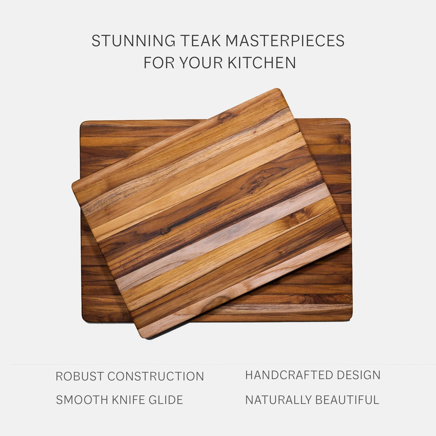 Teakhaus Cutting Board - Large (L) Teak Wood Cutting Board 20”L x 15”W x 1.5” Thick - Sustainably Harvested and FSC Certified - Knife Friendly with Natural Oil Finish