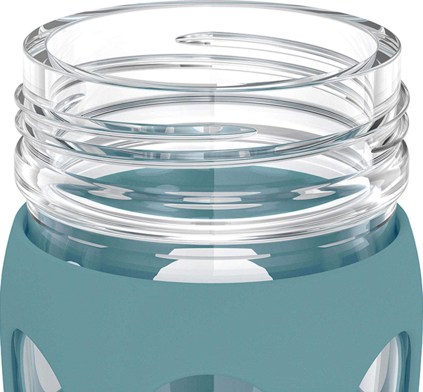 Lifefactory 22 oz Glass Water Bottle with Classic Chug Cap, Aqua Teal