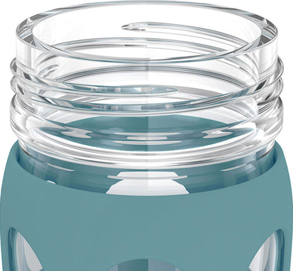 Lifefactory 22 oz Glass Water Bottle with Classic Chug Cap, Aqua Teal