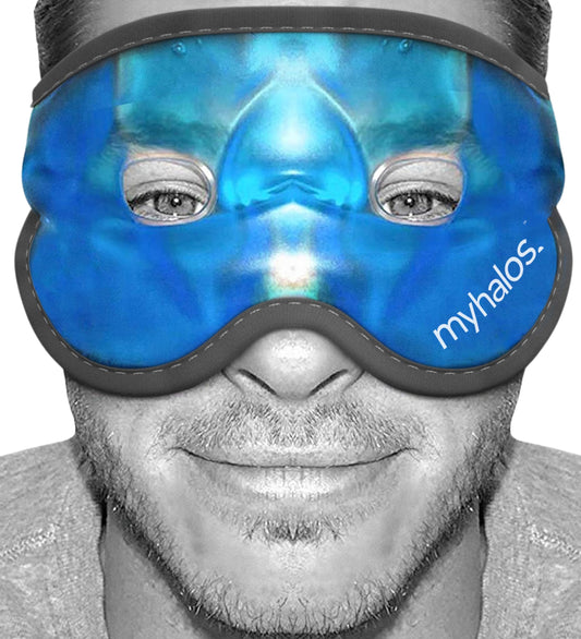 Cooling Eye Mask - Reusable Gel Eye Mask Cold Pack - Our Ice Eye Mask Soothes Puffy Eyes & Dark Circles - Relieve Your Headaches & Sinus Pain with Cold Eye Mask & Eye Gel Mask Therapy - Halos