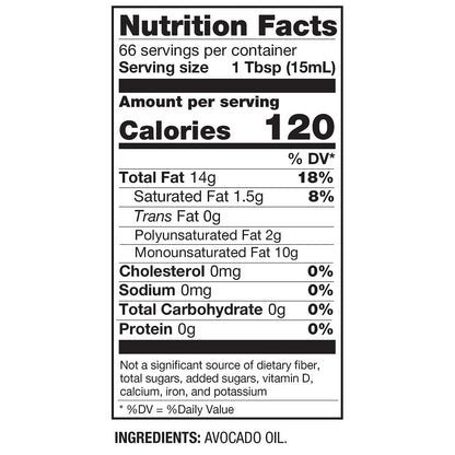 Better Body Foods - Avocado Oil- 33.8 oz. Bottle