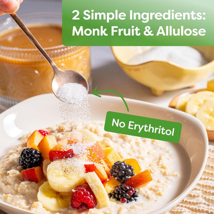 Better Body Foods - Organic Monk Fruit & Allulose Blend (0-Calorie Sugar Substitute) - 16oz Bag