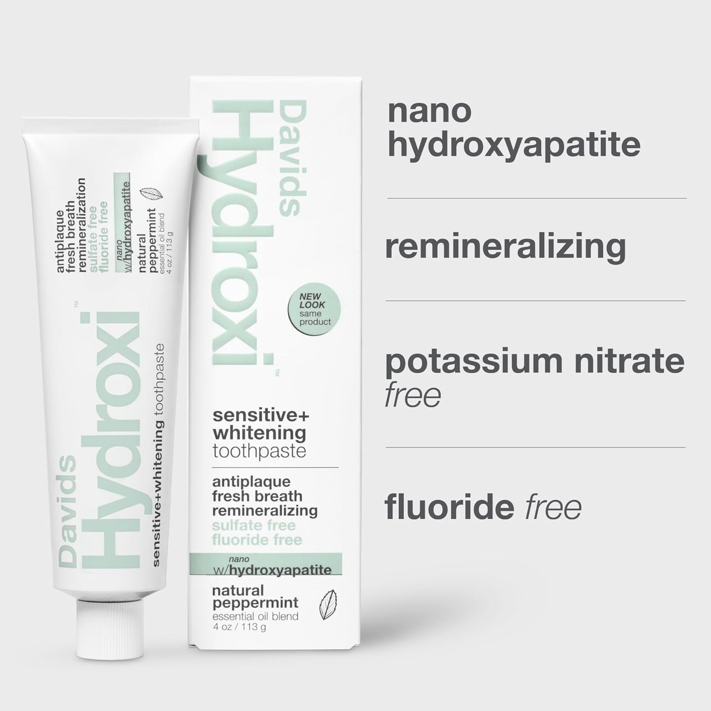 Davids Nano Hydroxyapatite Toothpaste Sensitive + Whitening Peppermint 4oz