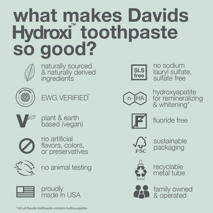 Davids Nano Hydroxyapatite Toothpaste Sensitive + Whitening Peppermint 4oz