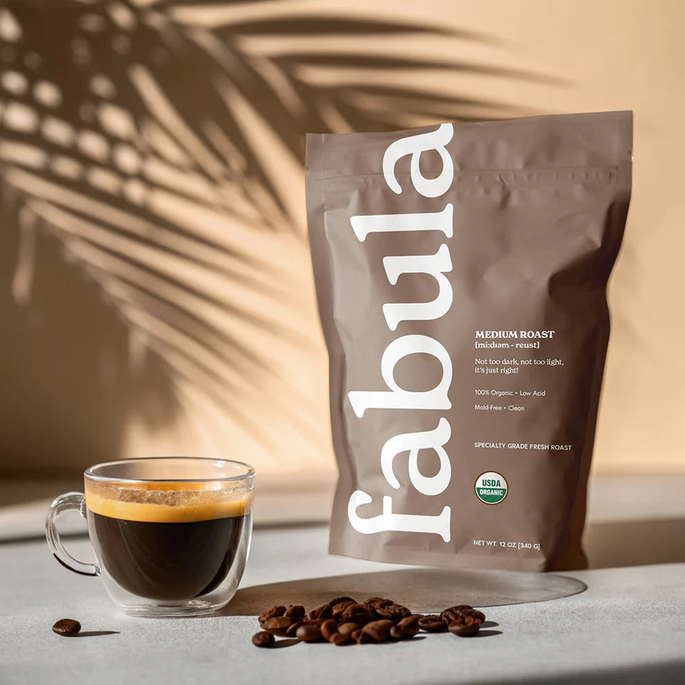 Fabula Organic, Low Acid, Medium Roast, Single Origin Coffee - 12 oz (Whole Beans)