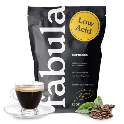 Fabula Organic, Low Acid, Medium Roast, Single Origin Coffee - 12 oz Whole Beans (2 Flavors)