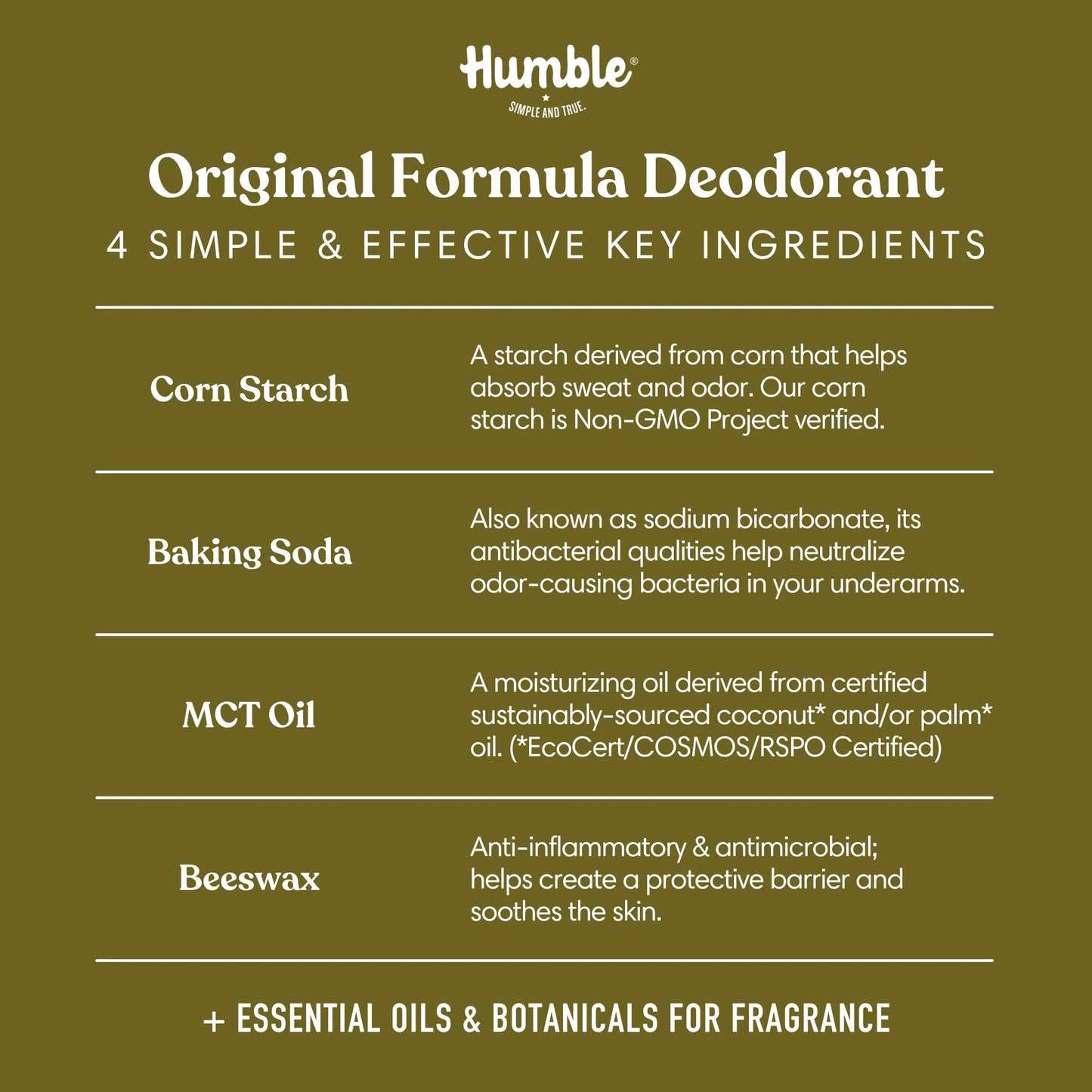 Humble - Natural Deodorant (Cedarwood & Grapefruit) 2.5 oz.