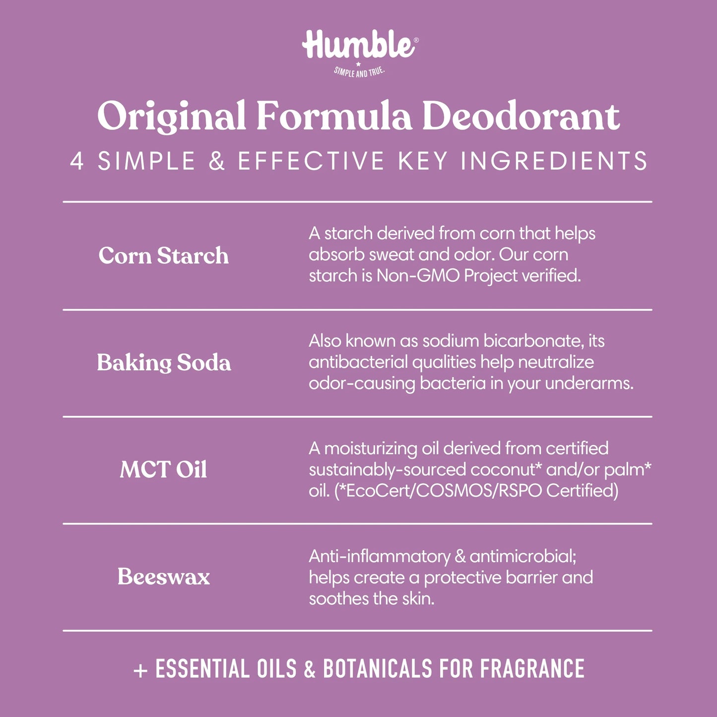 Humble - Natural Deodorant (Mountain Lavender) 2.5 oz.