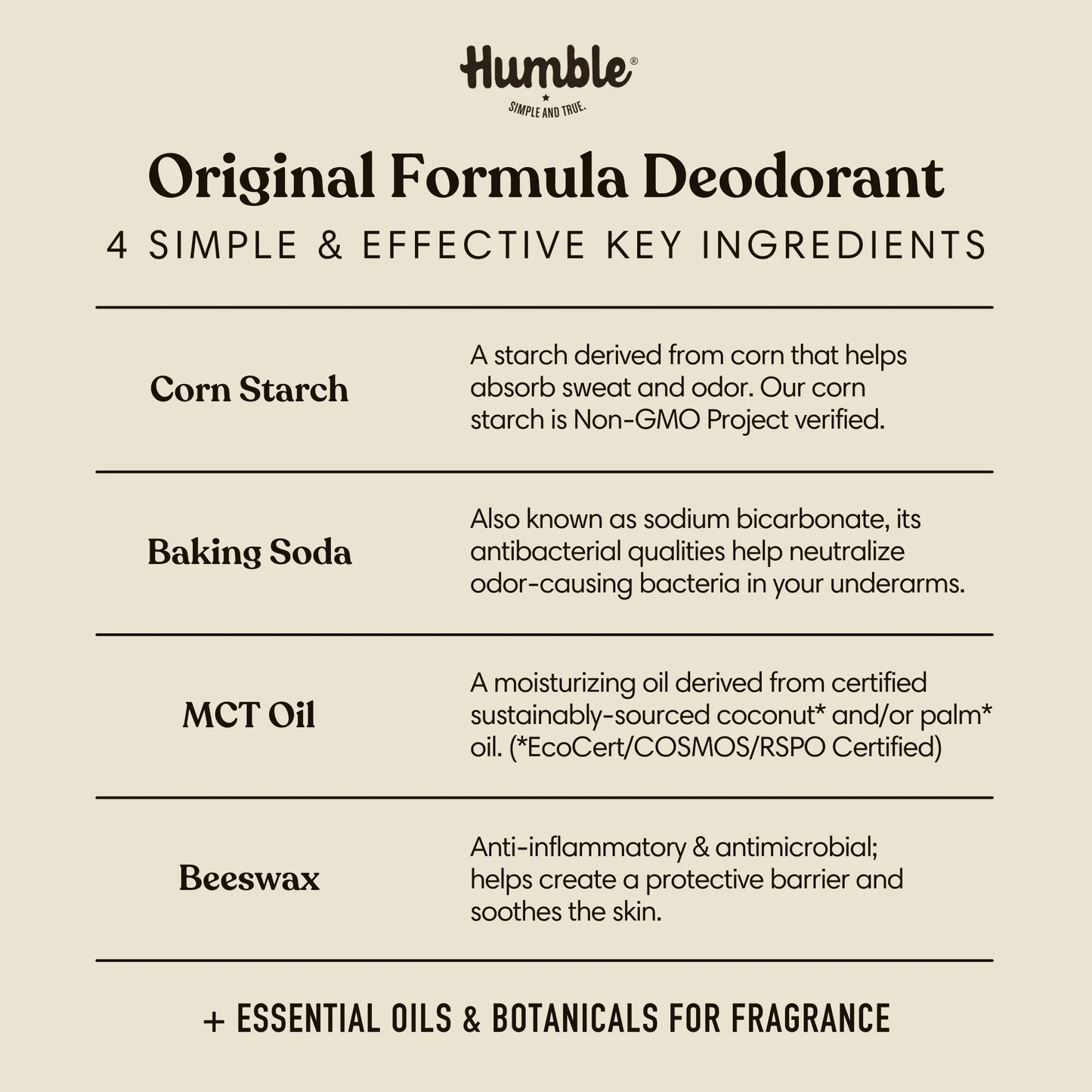 Humble - Natural Deodorant (Palo Santo & Frankincense) 2.5 oz.